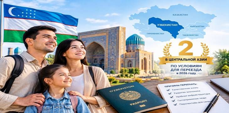 Узбекистан — второй в Центральной Азии по условиям для переезда в 2026 году Узбекистан — второй в Центральной Азии по условиям для переезда в 2026 году
